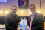 Jonathan Lord and Paul Chuckle with the winning design 