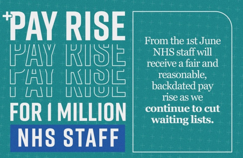 NHS pay rise text 