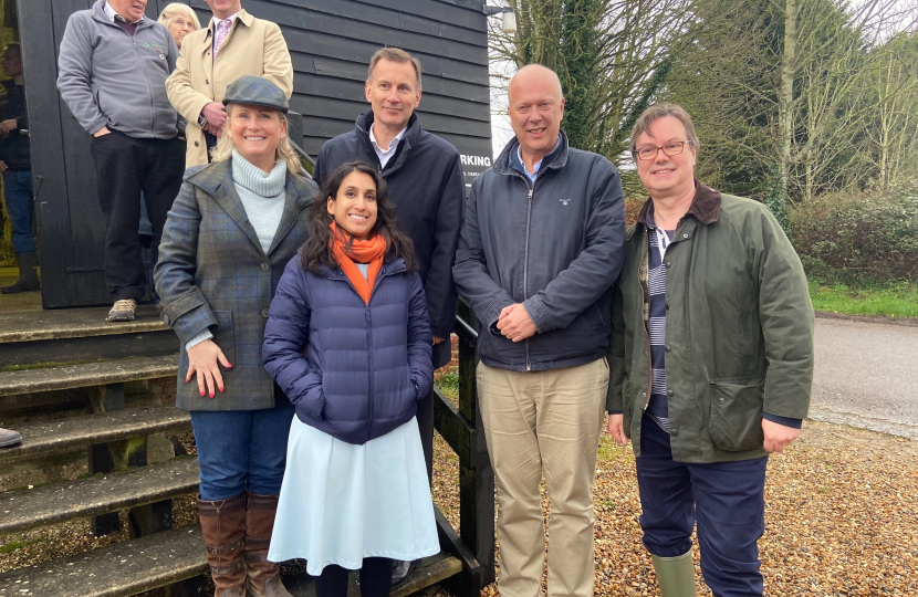 Jonathan Lord MP with fellow Surrey MPs during Wanborough Fields Visit