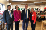  Jonathan with Cllr Saj Hussain, Tania Botting (Headteacher of Greenfield School), and Sandra Smook of Silver Friends.