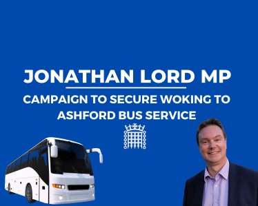 Jonathan Lord MP Campaign for Bus Service from Woking to Ashford Hospital